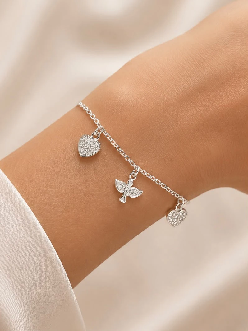Pulseira Pomba Cravejada